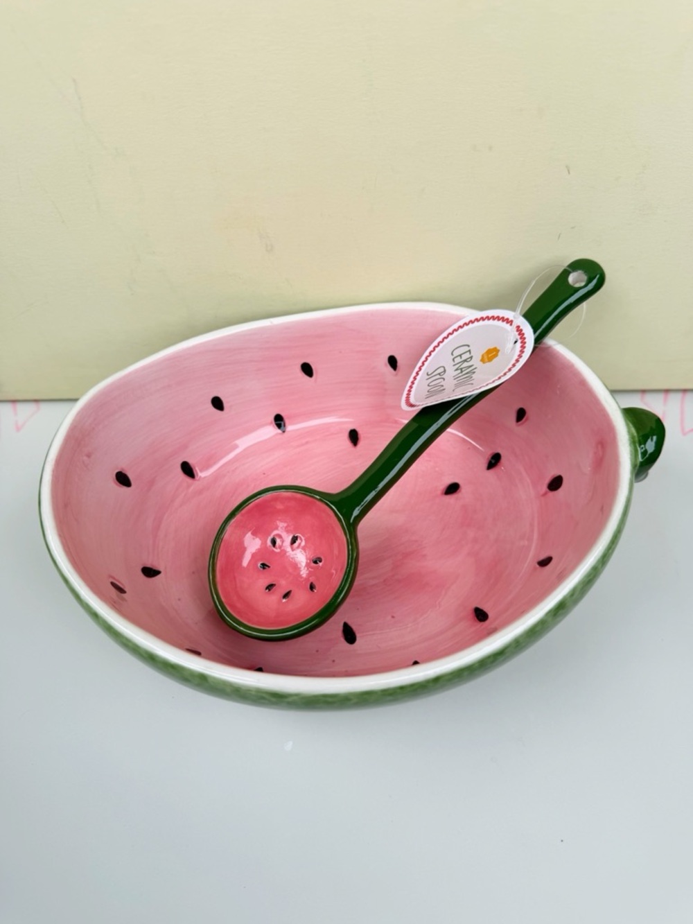 Target Ceramic Watermelon Bowl & Watermelon Spoon Set - Picture 3 of 5